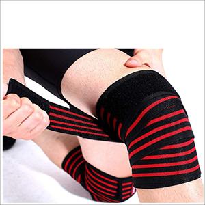 Emballages de genoux avec sangle pour homme et femme, accessoire de musculation, avec crochet et boucle qui soulève les genoux, pour la gymnastique - Product Image 5