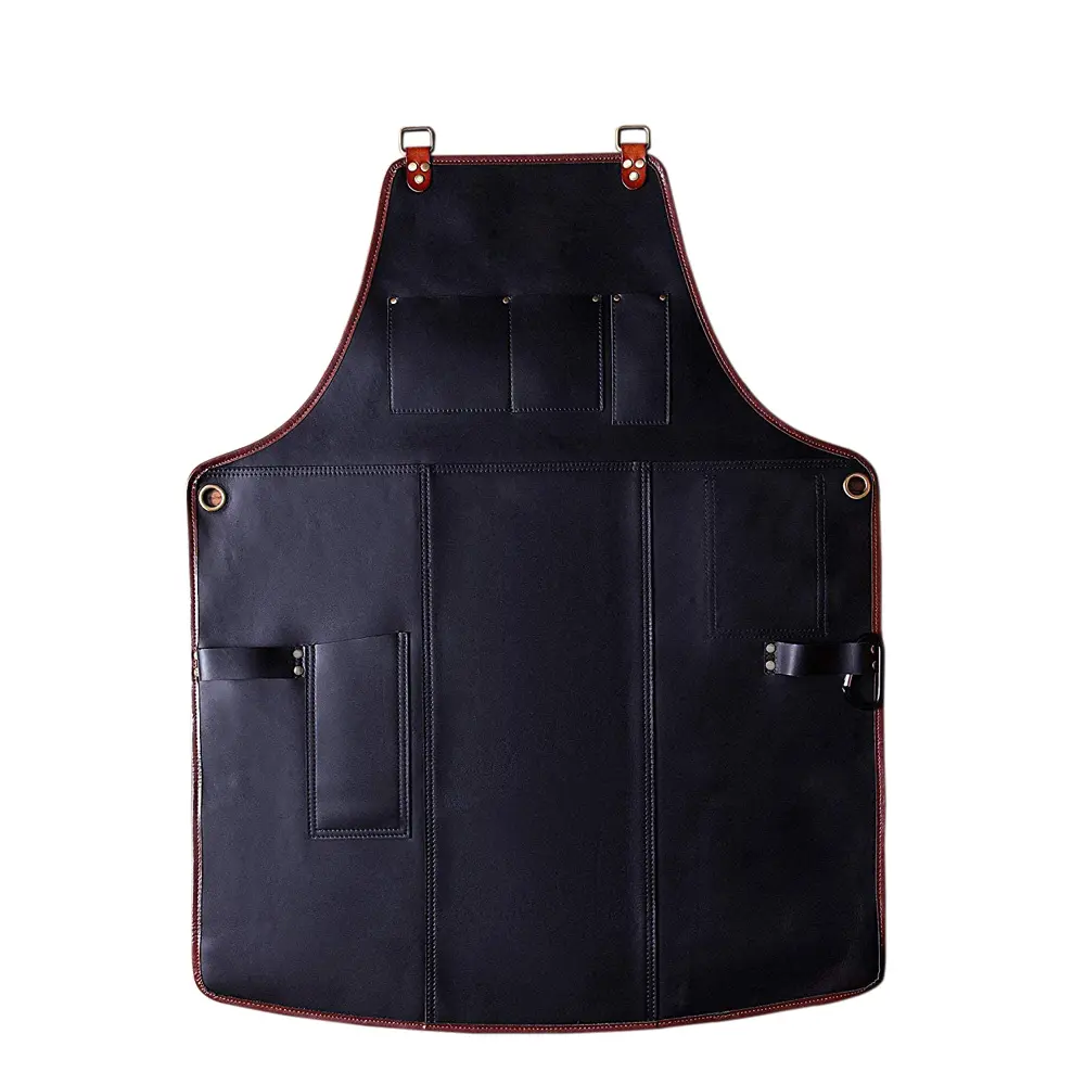 Factory Direct Supply Best Price Unisex Apron Leather Red Manufacturer can be made in genuine leather Brown Color Premium
