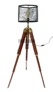 Đèn Sàn Ba Chân Bằng Gỗ Hàng Hải Đèn Đọc Sách Cổ Điển Đánh Bóng Để Trang Trí Phòng Ngủ Phòng Khách Văn Phòng - Product Image 3