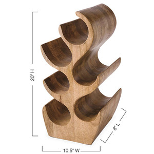 Luxuries Customized Design Acacia Wooden Wine <b>Rack</b> 6 Bottles Stand Wine Bottle Holder for <b>Bar</b> Restaurant Hotel and Home Decor - Product Image 3