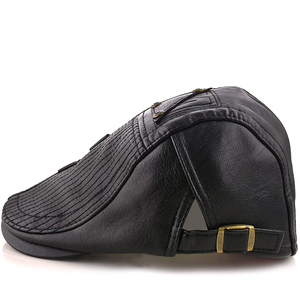 หมวกเบสบอลแฟชั่น,หมวกสีพื้นมีรอยขาดทำจากหนังฟอกยี่ห้อดัง - Product Image 3