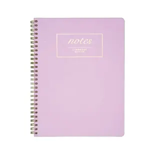 Tùy Chỉnh Màu Hồng Da Cuộc Họp Spiral Notebook A4 A5 Bìa Mềm Tạp Chí Kinh Doanh Dây Ràng Buộc Bộ Nhớ Kế Hoạch Với Hot Foil Logo