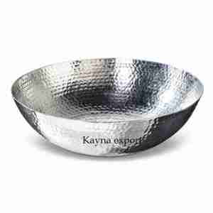 Modern Design Polished Hammered Silver Metal <b>Disposable</b> Party Bowl for Fruits - Product Image 2