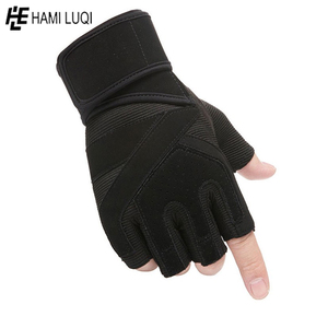 Guantes de cuero personalizados para gimnasio, manoplas largas para levantamiento de pesas, Unisex - Product Image 5