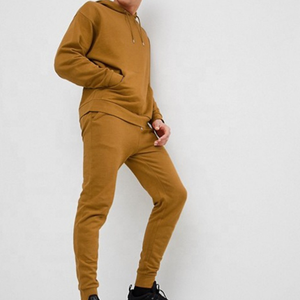 OEM Logo 100% Cotton Men's Slim-Fit Tracksuit Anti-Pilling Gym Sportswear Custom Designer Sport Hoodies and Joggers - Product Image 2