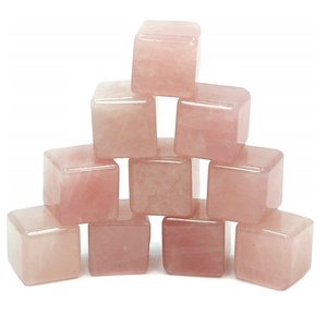 Cubo de Cuarzo Rosa, Piedra Preciosa, Geometría Sagrada, Cristal, Reiki, Curación, Propiedades Geométricas Metafísicas, Mayorista - Product Image 3