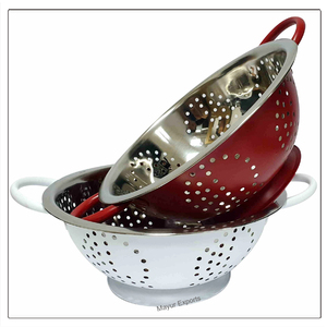 26 cm Stainless Steel <b>Colander</b> Eco-Friendly <b>Metal</b> Kitchen Strainer for Fruits Rice Vegetables - Product Image 4