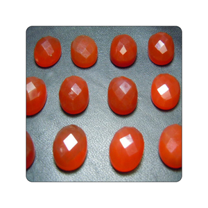 หินอัญมณีทรงหลังเบี้ยทรงรีทรงหลวมทรงดอกกุหลาบพลอยโอนิกซ์สีแดงธรรมชาติขนาด10X14มม. - Product Image 3