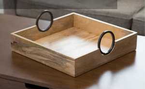 Organizador de comida de desayuno de madera natural sin terminar personalizado bandejas de servicio anidadas de madera con asas para decoración artesanal - Product Image 2