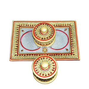 Hand Painted Dry Fruit Container Indian Marble Traditional Gift Items <b>Wedding</b> <b>Favors</b> Wholesale - Product Image 2
