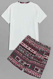 เซ็ตกางเกงขาสั้นลำลองสำหรับผู้ชายสำหรับฤดูร้อนเสื้อยืดแขนสั้นพิมพ์ลายสัตว์100% ถักคอลเลกชั่นชุดวอร์มผ้าฝ้าย - Product Image 2