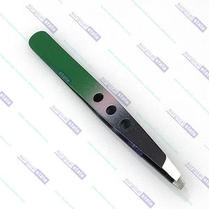 Pinzas de cejas de acero inoxidable de colores personalizados de calidad superior - Product Image 2