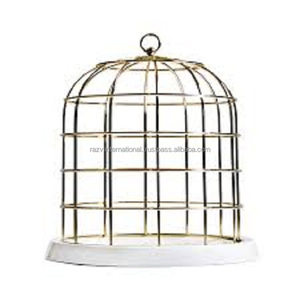 Cage à oiseaux de conception antique avec poignée en corde confortable et base en métal durable pour le logement confortable de votre animal de compagnie - Product Image 6