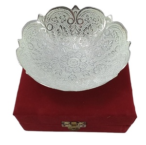 Latest Eco-Friendly Round Serving Bowl Silver Plated Metal Home and Table <b>Decor</b> <b>Item</b> Gift <b>for</b> Dry Fruit Storage - Product Image 1