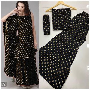 Ropa de oficina informal para mujer, conjunto de 3 piezas, Kurta, Sharara, Dupatta, Material impreso de algodón, última colección a la moda, venta al por mayor - Product Image 5