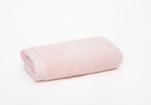 Serviette de bain en coton rose pâle, couleur unie, rectangulaire, tissée, pour usage domestique, taille adulte - Product Image 2