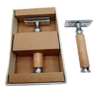 Maquinilla de afeitar de seguridad de una sola hoja ecológica para hombre con mango de madera, desechable de bambú para bikini, axilas, para uso en peluquero - Product Image 1