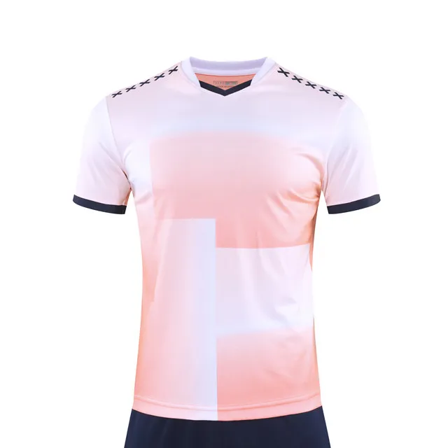 Club 2021 Soccer wear T-shirt Football Uniform pink sky blue Color custom embroidered t shirt men