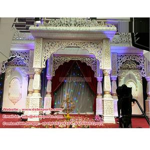 Mandap DE BODA marroquí con temática blanca, decoración de boda a la moda, configuración de Mandap blanco, decoración de boda india - Product Image 1