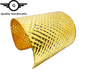 High Quality Handcrafted Gold-Plated Brass Metal Cuff Bracelet <b>Fine</b> Chain Link Bracelets Handicrafts Direct India Gift - Product Image 4