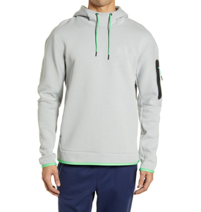 Sweat à capuche homme en polyester/coton, coupe oversize, broderie personnalisée, technique de gonflage en molleton, poche 3D, uni, hiver - Product Image 2