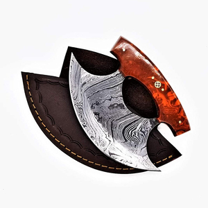 Couteau Ulu à lame unique en acier Damas, couteau à hacher, couteau Ulu à vendre - Product Image 1