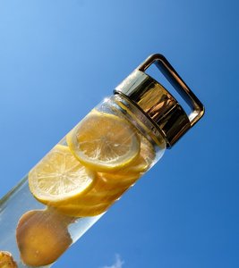 Bouteille thermos en verre à Double paroi inox, de Luxe, pour infusion à thé, avec couvercle doré, infuseur, tasse dorée - Product Image 4