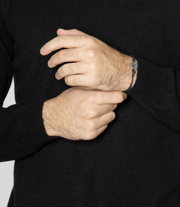 Maglieria da uomo Made in Italy maglione di cashmere invernale 100% scollo a v manica lunga nero - Product Image 6