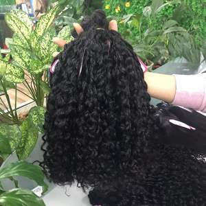 Vietnamese <b>hair</b> pixie <b>curly</b> Bundles VIRGIN Remy Double Machine Weft High Quality HUMAN <b>HAIR</b> <b>EXTENSION</b> wholesale price - Product Image 1