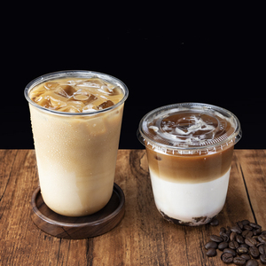 BPA Free 100% Compostable Biodegradable Dessert Juice Milkshake Pla Cup Cold Disposable Drink Cups with Lids