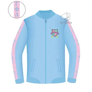 Gamma Phi Delta Striped Zipper Jacket