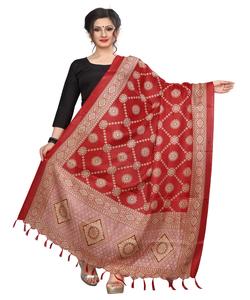 Nuevas mujeres indias usan Banarasi algodón seda Dupatta ropa para damas niñas Top bufandas elegante último diseño de moda nuevo aspecto Apparelgarment - Product Image 3