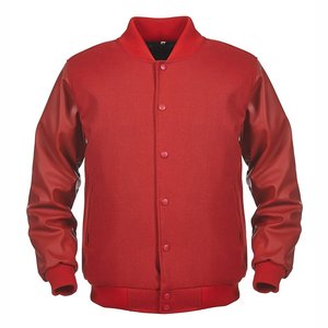 Veste de baseball en laine contrastée pour homme, à simple boutonnage, de conception personnalisée - Product Image 1
