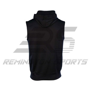 Sweat à capuche sans manches avec fermeture éclair musculaire pour hommes Gilet d'entraînement de musculation Sweats à capuche sans manches pour hommes - Product Image 3