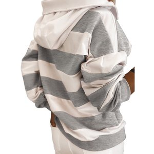 เสื้อสเวตเชิ้ตพิมพ์ลายดาว OEMStripe สำหรับผู้หญิง เสื้อฮู้ดแขนยาวลำลอง - Product Image 6