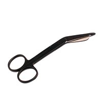 Ciseaux de coupe de pansements médicaux et chirurgicaux certifiés CE, en acier noir, manuels, lot de 4 pièces, tailles 3,5'', 4,5'', 6,5'', garantie à vie