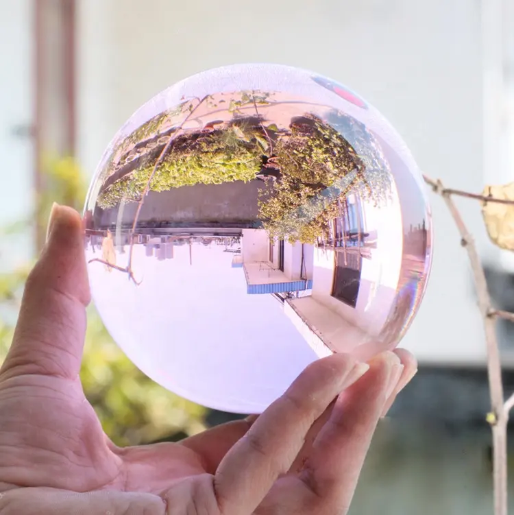 Bola de cristal láser 3D, esfera de cristal sólido transparente, MH-BL087