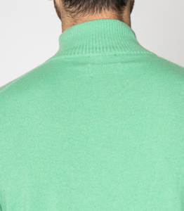 Maglioncino da camionista 100% Cashmere a manica lunga invernale verde chiaro per gli uomini - Product Image 4