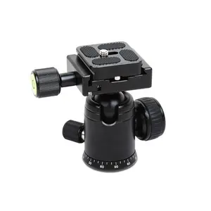 Rótula de bola giratoria de 360 grados panorámica cabeza de bola con placa de liberación rápida adaptador para trípode Monopod Slider DSLR Cámara