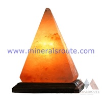 Lámpara de Sal Rosa del Himalaya MRPL Salt Craft Pyramid, Tallada, USB, 3 x 3 Pulgadas, Material Orgánico Ecológico, Certificación ISO 9001