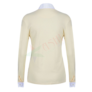 Poliéster de alta calidad Spandex Ecuestre Señoras Camisas de manga larga Ropa de jinete elástica para montar - Product Image 2