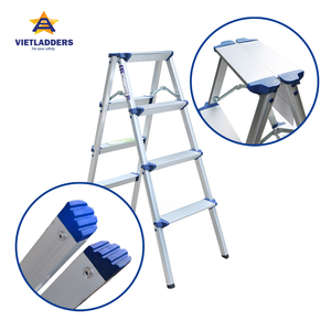 VIETLADDERS Aluminum Folding <b>Step</b> Ladder 6 <b>Steps</b> 6FT 150kg Heavy Duty Industrial for Warehouse Supermarket School Use - Product Image 1