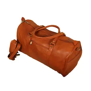 असली लेदर मानक अंतरराष्ट्रीय द्वारा यात्रा Duffle बैग बनाया
