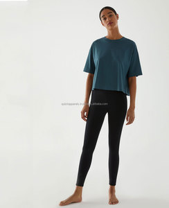 T-shirt court en coton premium pour femme, coupe ajustée décontractée, avec étiquettes tissées personnalisées pour marque privée, fabrication usine - Product Image 1