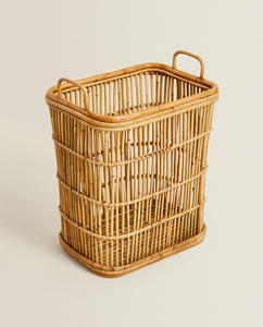 Cesta de almacenamiento de mimbre multifuncional, accesorio de mimbre tejido a mano, respetuoso con el medio ambiente, para la colada - Product Image 3