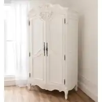फ्रेंच डिजाइन वार्डरोब से Armoire ठोस लकड़ी बेडरूम फर्नीचर अलमारी के लिए सफेद लक्जरी