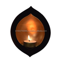 Porte-bougie chauffe-plat en fer moderne fait main avec revêtement en feuille d'or, pour décoration intérieure, Noël, barbecue, fête, marque IHA, modèle