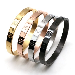 High Polished Stainless Steel PVD Plated Gold, Rose Gold, Steel <strong>Silver</strong> Screwdriver <strong>Bangles</strong> Women for love <strong>Men</strong> Bracelet <strong>Bangles</strong> - Product Image 6
