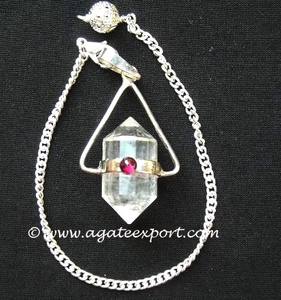 Handmade Natural <b>Crystal</b> Quartz Pendulums Agate Garnet Gemstone Chain Chakra Feng Shui Customizable Style Healing Natural Stone - Product Image 3
