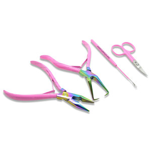 Stainless Steel Multi-Function Hair Extension <b>Tool</b> <b>Kit</b> in <b>Pink</b> - Product Image 3